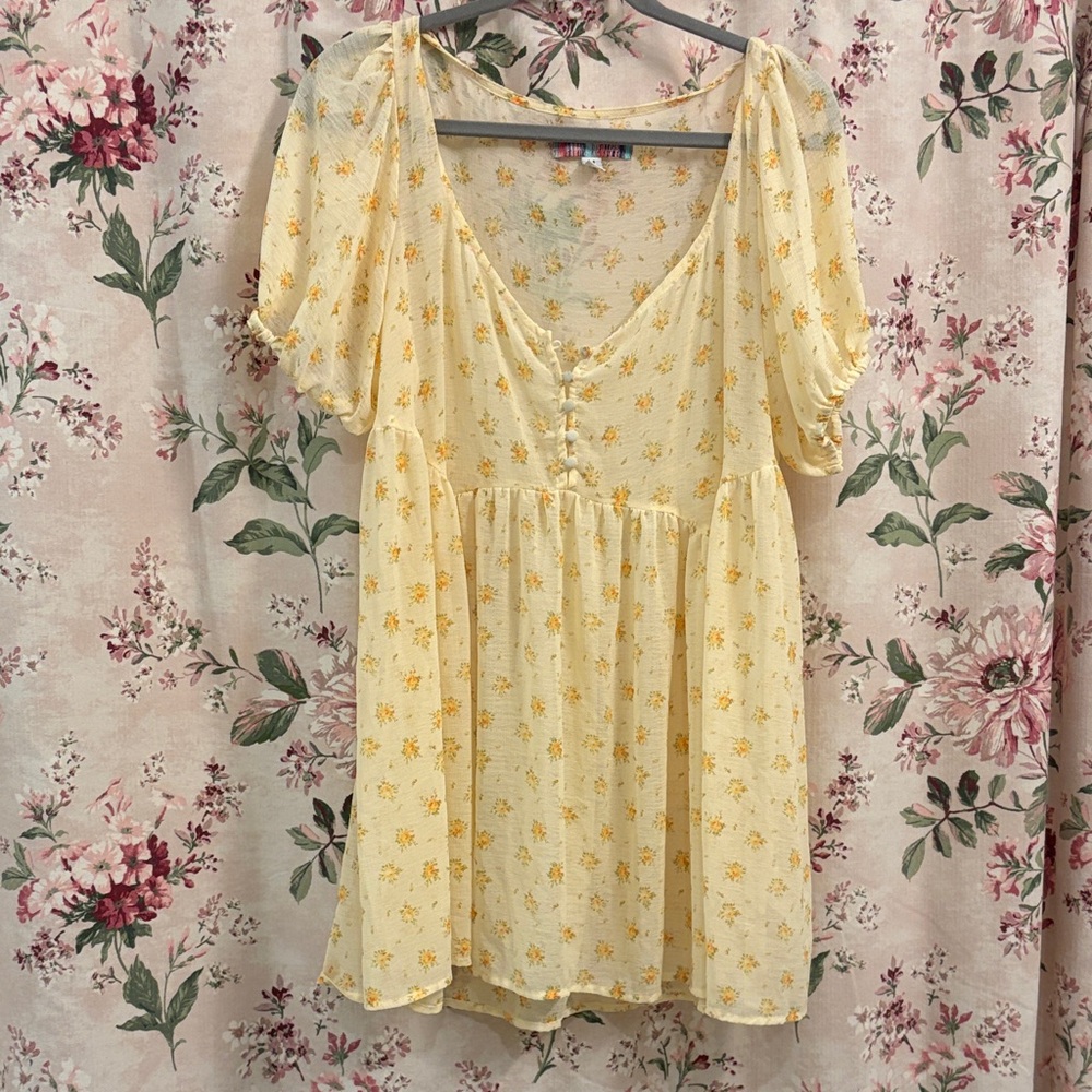 Urban Outfitters Yellow Babydoll Dress